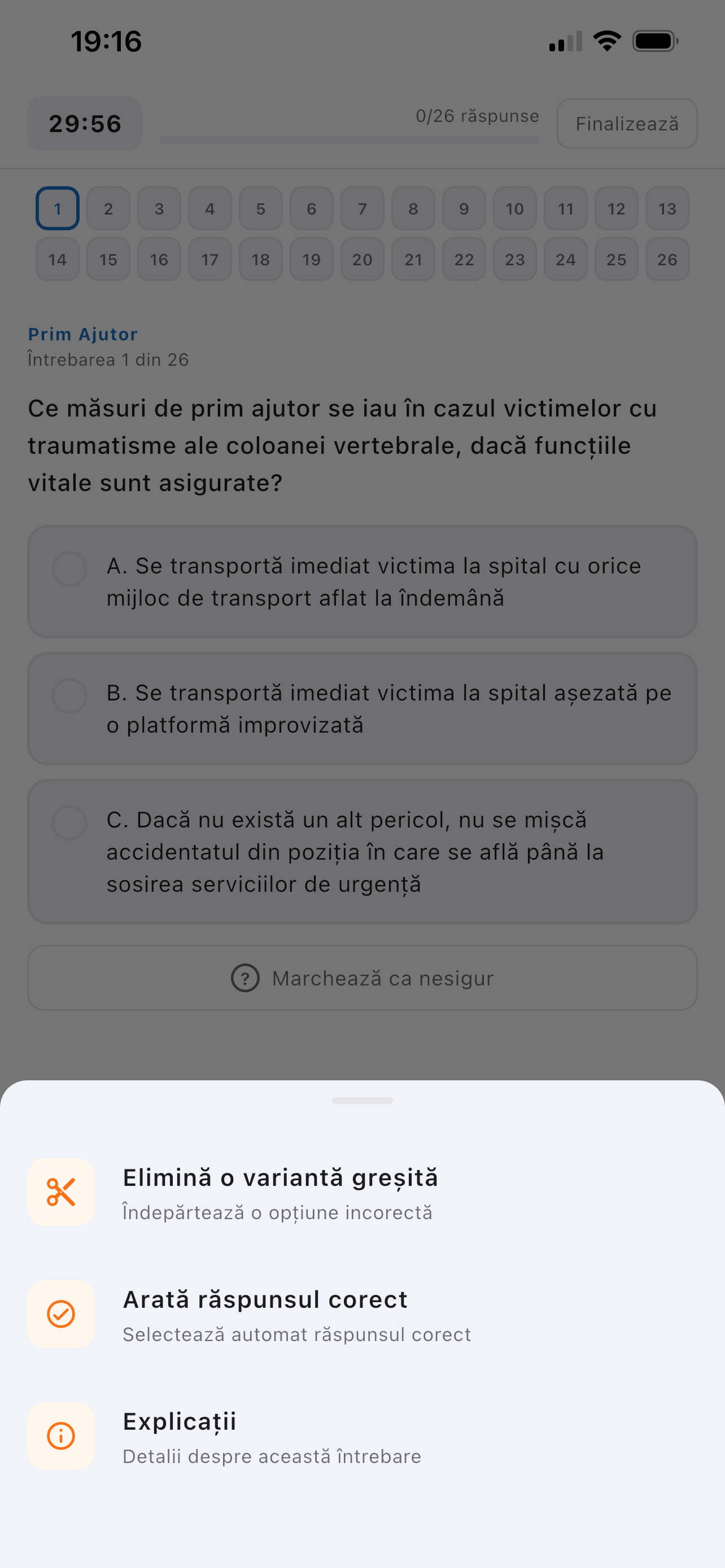 Mod Test — Ajutor inteligent